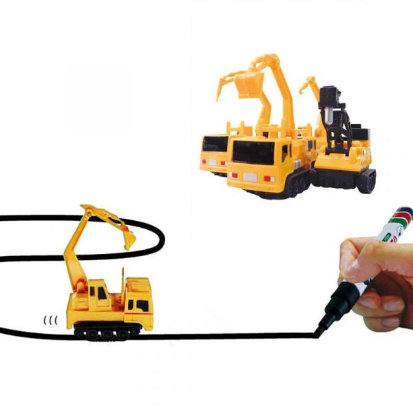 Leikfangabíll sem eltir pennastrik